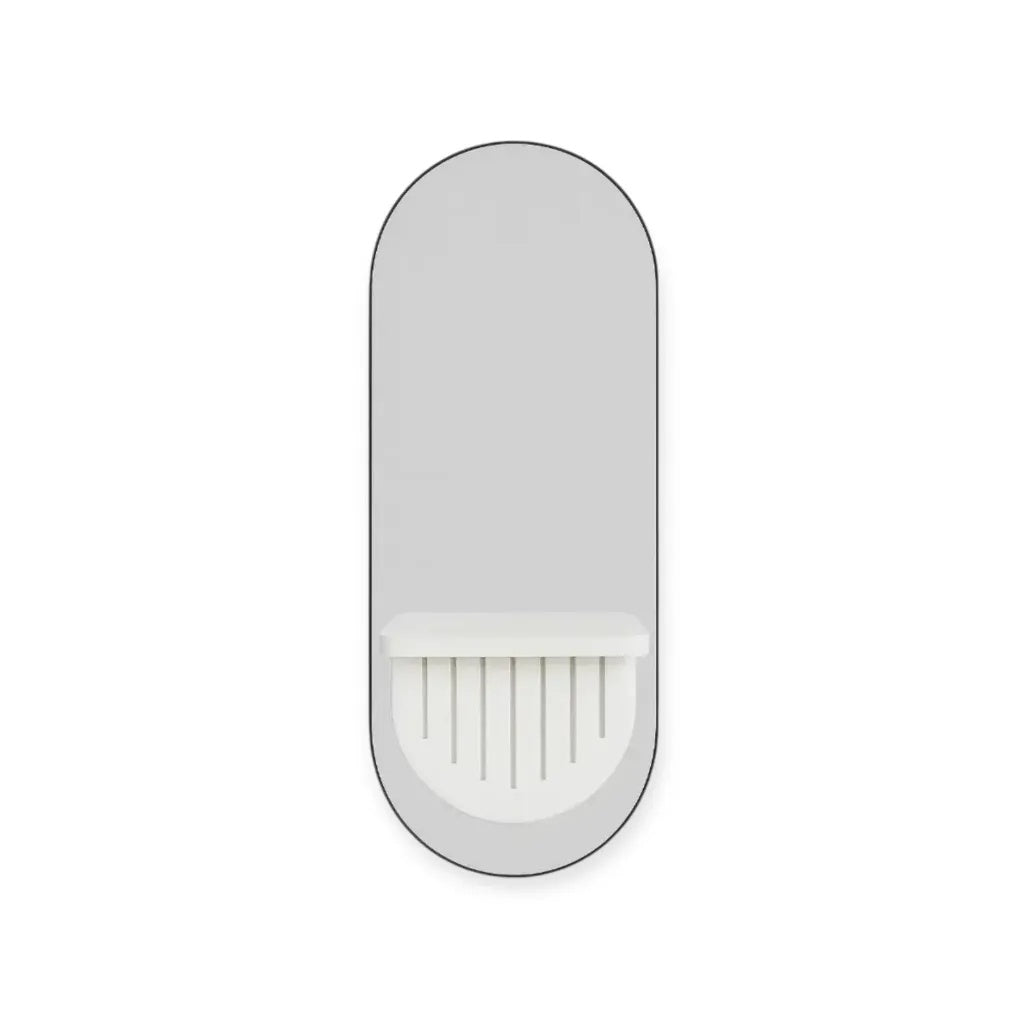 Miroir de salon DITA MR 01 blanc avec prises électriques et support pour sèche-cheveux