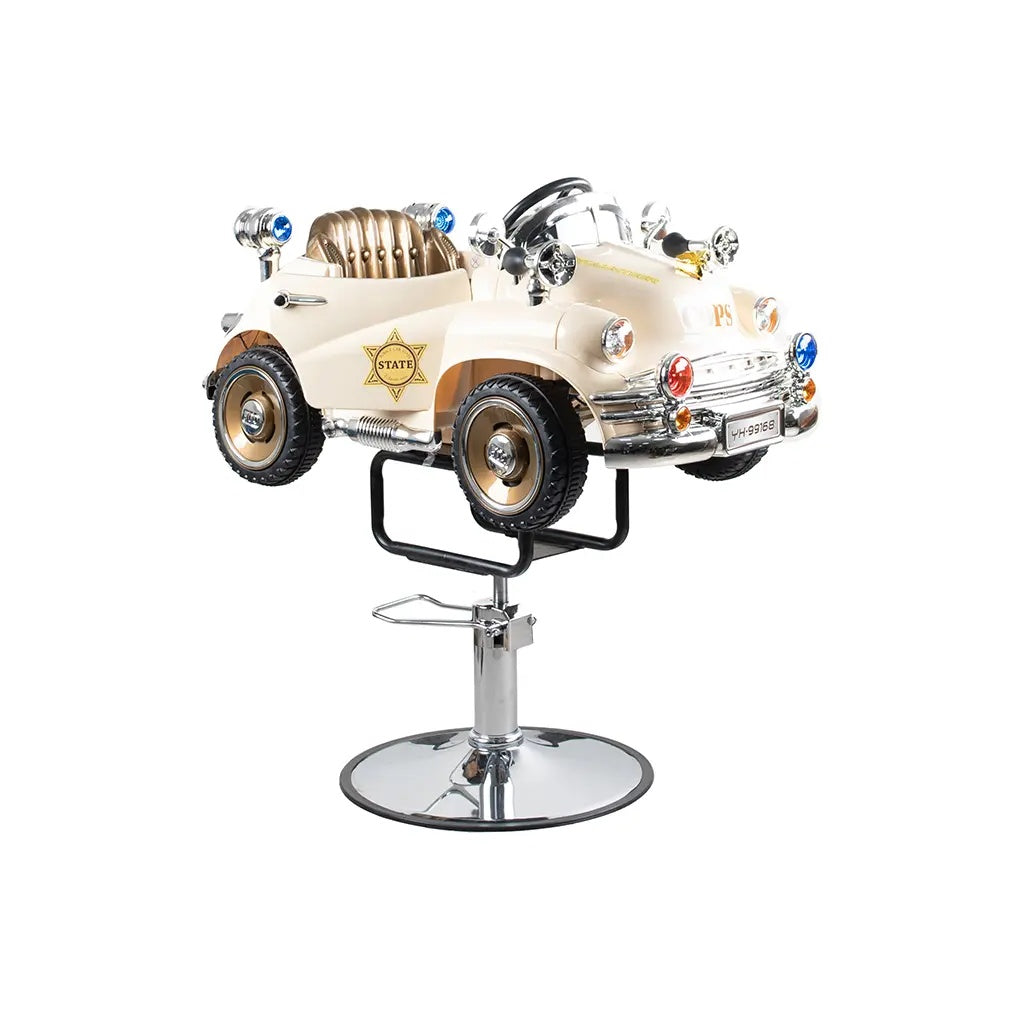 Kinderfriseurstuhl FR 33008 Creme Kinder-Salonstuhl im Auto-Design