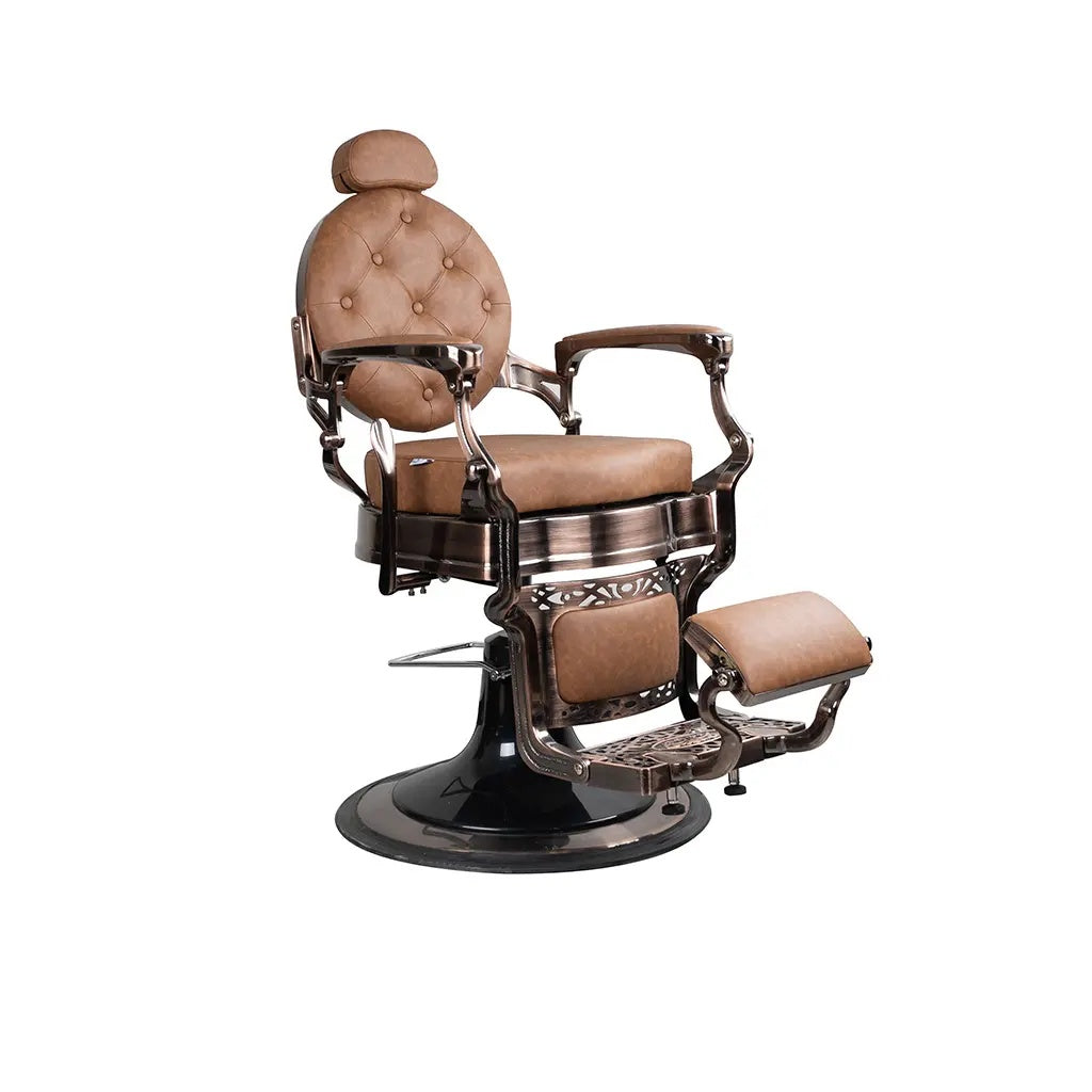 Barber Chair FR 58015 A3 Red Bronze Chrome Frame Hamburg Orange (031)