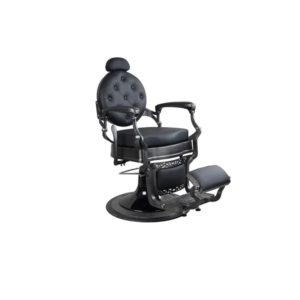 Friseurstuhl FR 58014 HC Gebürstet Grau Edmonton Schwarz (004)