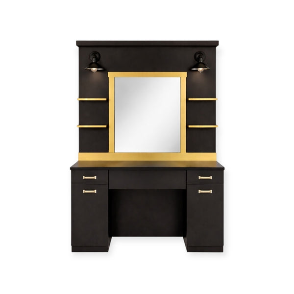 0154 Mirror Station MS 25 Zwart & Goud