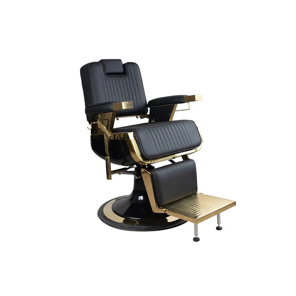Friseurstuhl FR 58007G HC Goldrahmen Vilnius Schwarz (004)