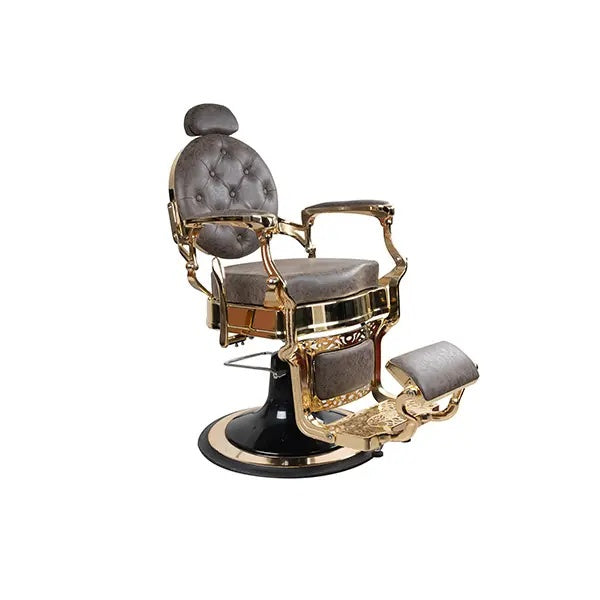 Kappersstoel FR 58022 HC Goudkleurig frame Amsterdambruin (005)