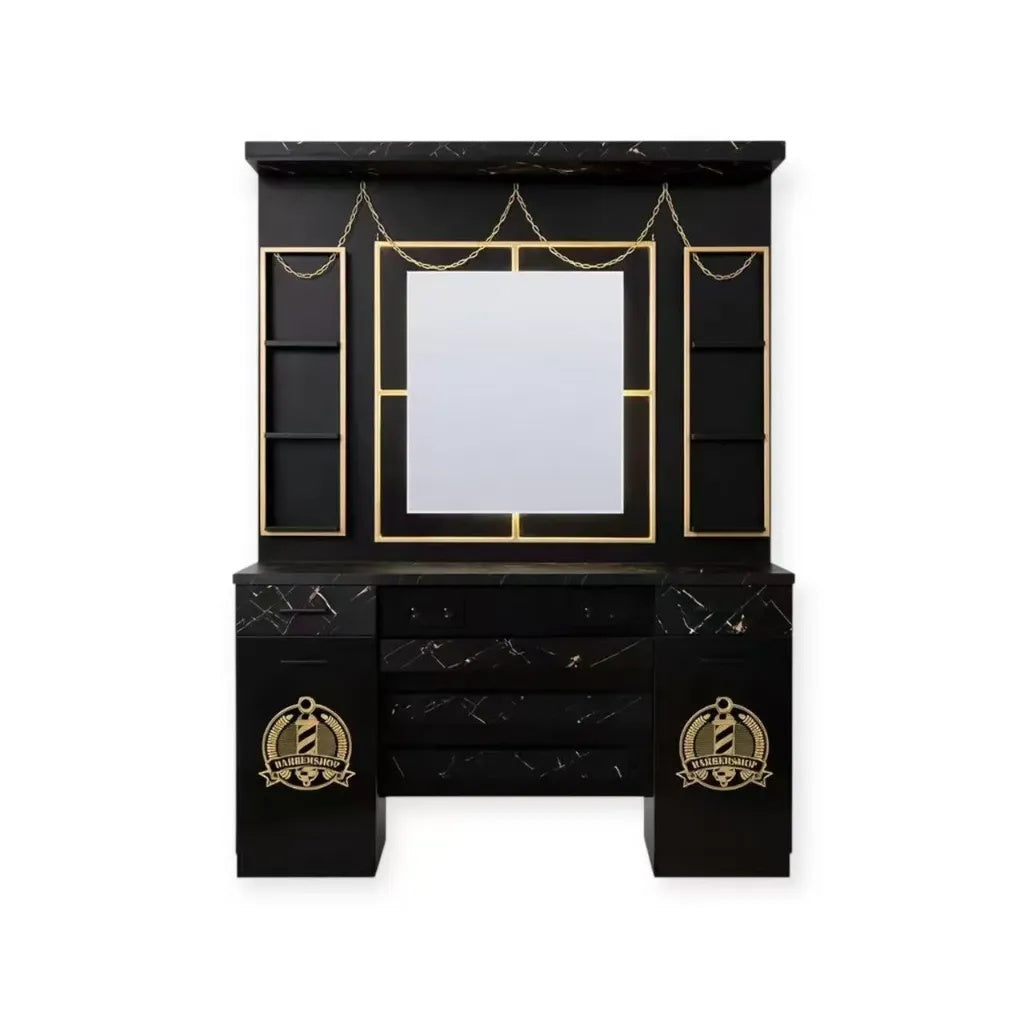 0157 Mirror Station MS 26 Black & Gold