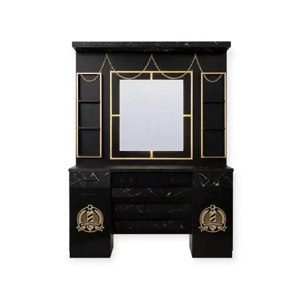0157 Mirror Station MS 26 Zwart & Goud