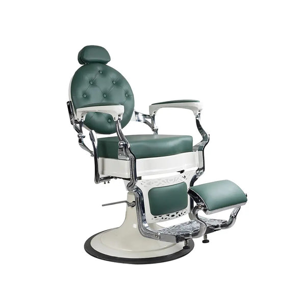 Friseurstuhl FR 58014 HC Creme und Chrom Paris Green (026)
