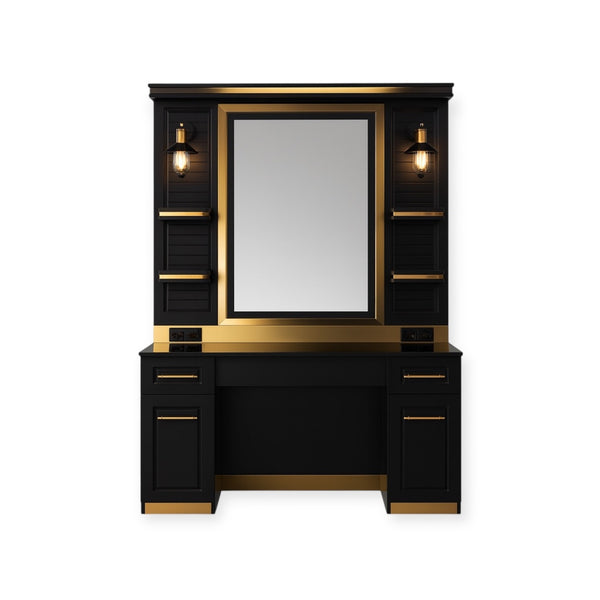 Station miroir ET 2801 noire et dorée TR