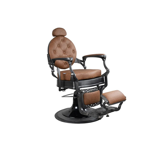 Friseurstuhl FR 58014 HC Gebürstet Grau Edmonton Tan (035)
