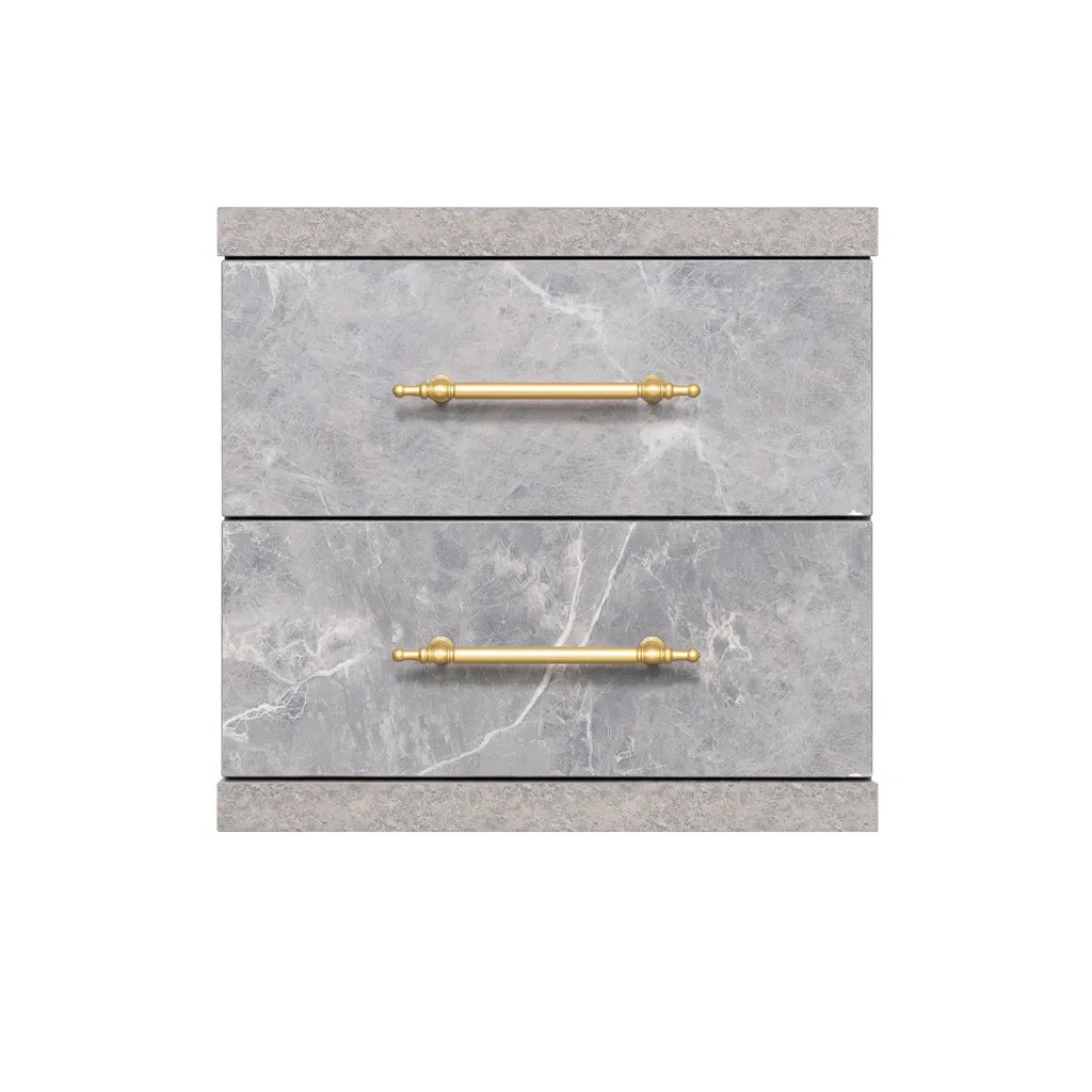 Mueble ST 20 Color 8037 Unidad de almacenamiento de 2 cajones con detalles dorados
