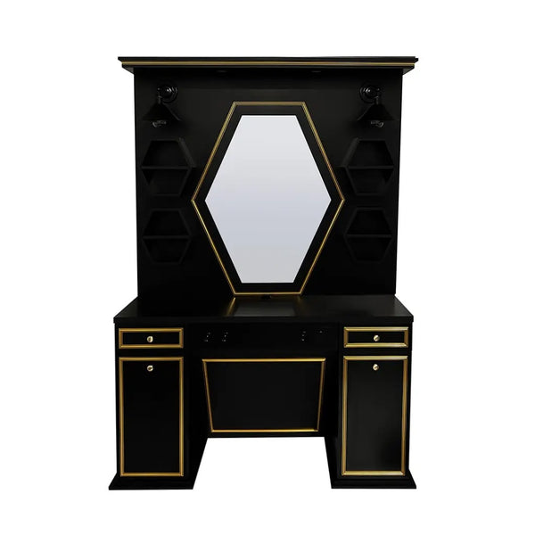 0147 Mirror Station MS 19 Zwart & Goud