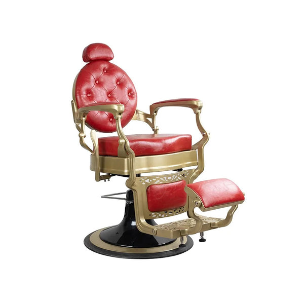 Fauteuil de barbier FR 58014 HC cadre peint en or Rouge Mexique (009)