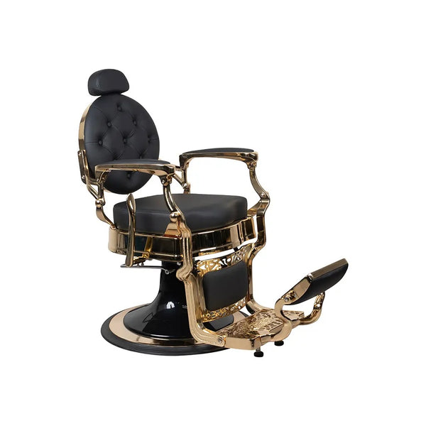 Fauteuil de coiffeur FR 58022 HC Structure dorée Amsterdam noir (004)
