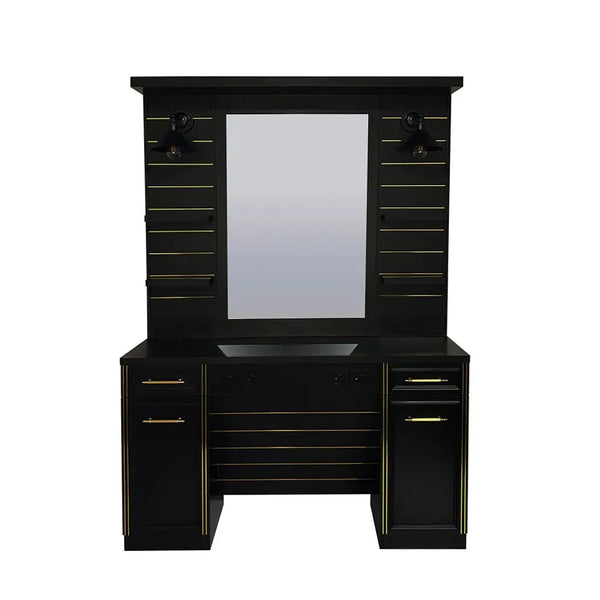 0145 Mirror Station MS 18 Black & Gold