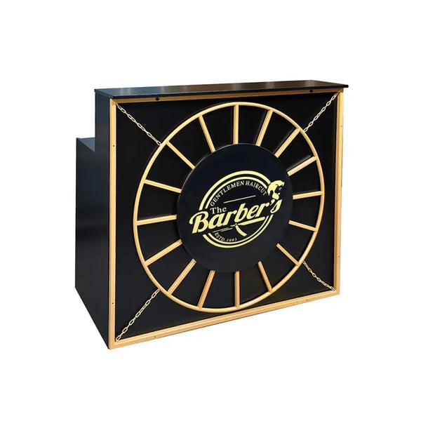 0284 Reception Desk RD 09 Black & Gold 120cm