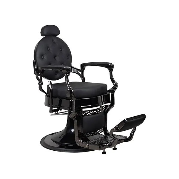 Poltrona da barbiere FR 58023 A3 Nero Cromo Nero New York (004)