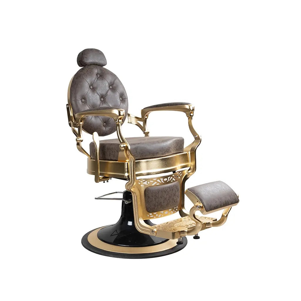 Kappersstoel FR 58014 HC Goud Mat Frame Lyon Bruin (005)