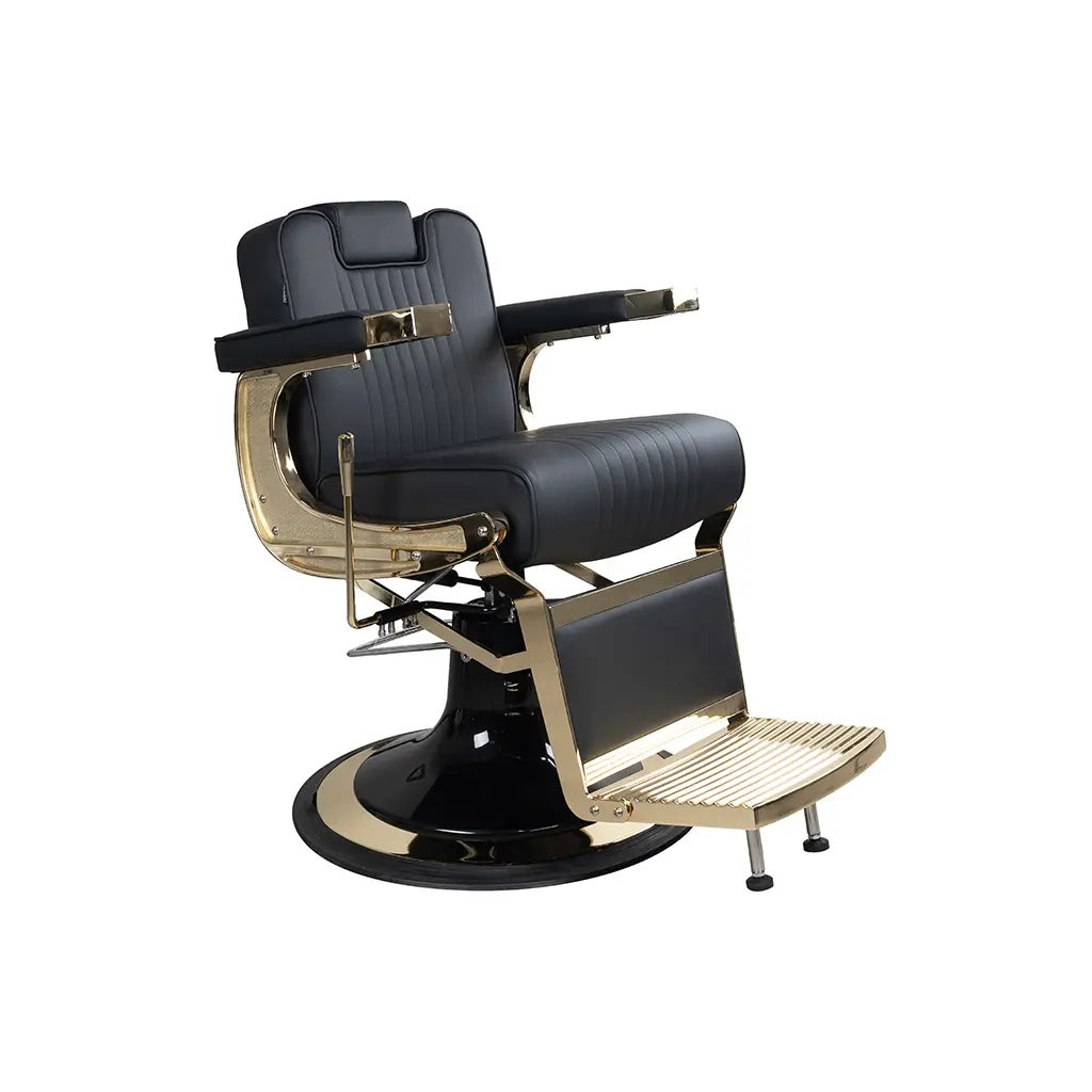 Friseurstuhl FR 58003 HC Goldrahmen Lille Schwarz (004)