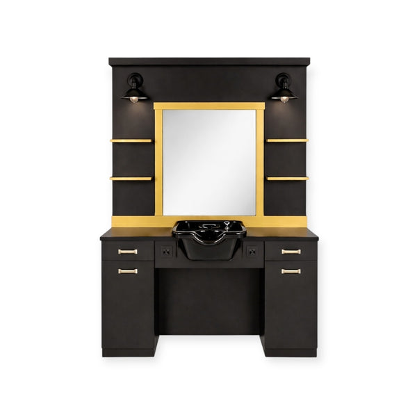 0155 Mirror Station MS 25 B Black & Gold