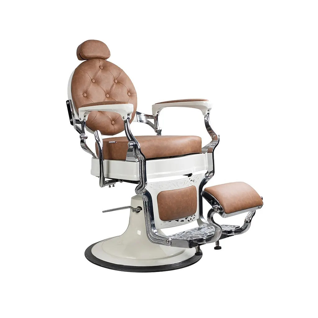 Kappersstoel FR 58014 HC Crème en Chroom Paris Tan (035)