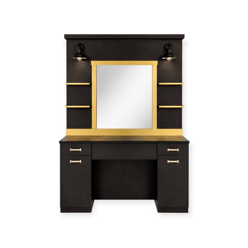 0154 Mirror Station MS 25 Black & Gold