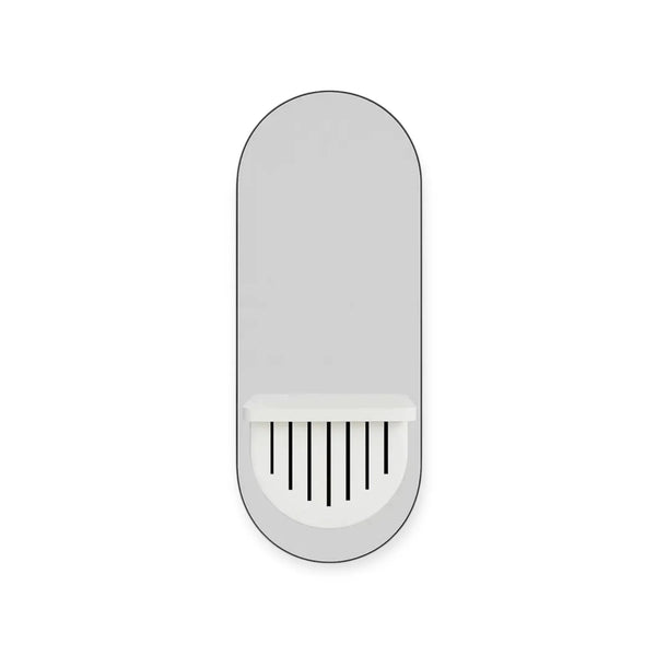 DITA Salon Mirror JS 05 White & Black LED with Power Sockets & Dryer Holder
