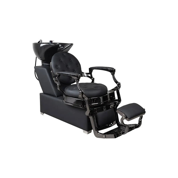 Shampoo Chair Boston FR 78025 Black Chrome Frame Black (004)