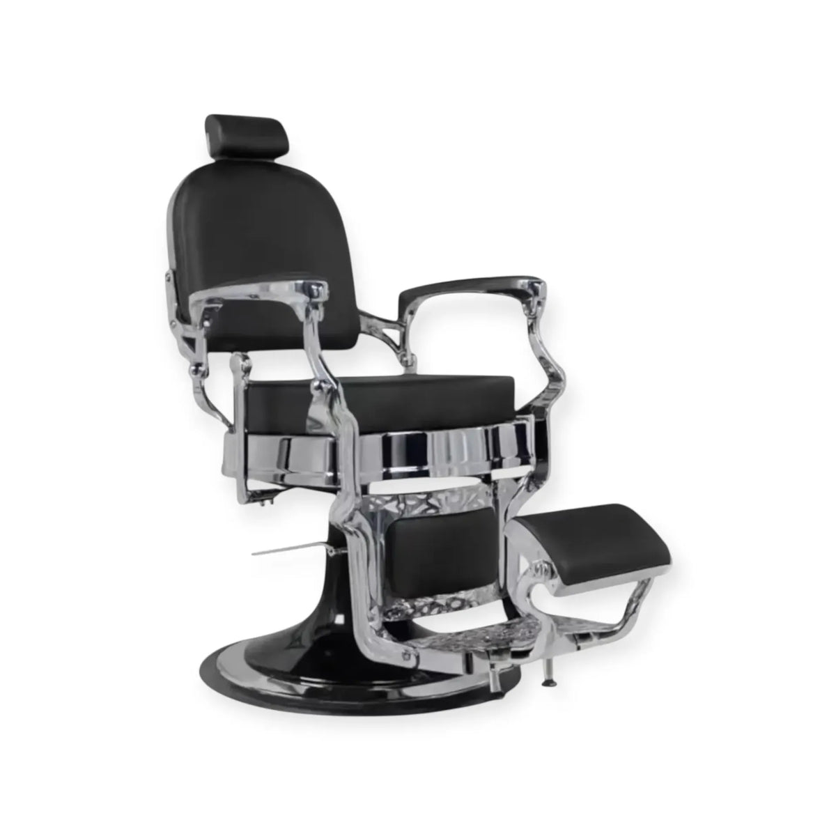 Silver Chrome Barber Chair FR 58034 A3 Square Black Cyprus Black (011)