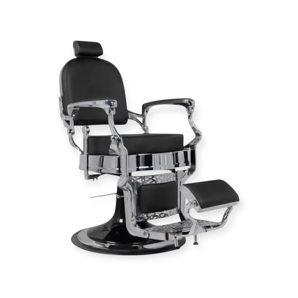 Silberchrom Friseurstuhl FR 58034 A3 Square Schwarz Zypressenschwarz (011)
