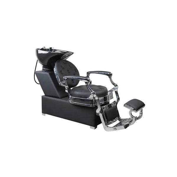 Shampoo Chair Istanbul FR 78025 Silver Chrome Frame Black (004)