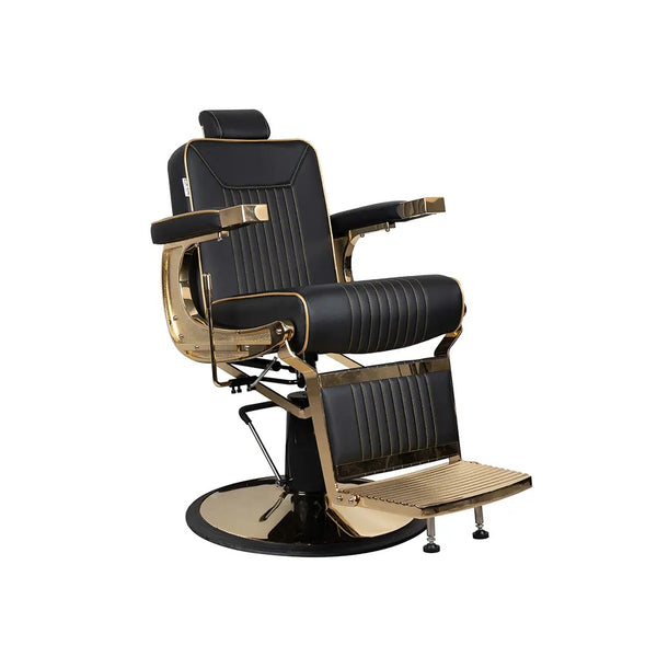 Barber Chair FR 58006 LI Gold Frame Bologna Black (004)