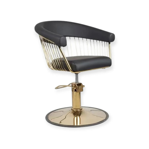 Salon Chair FR 88064 C4 Gold Frame Black (004)