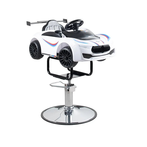 Children Barber Chair FR 33007 White Kids Salon Chair with Steering Wheel