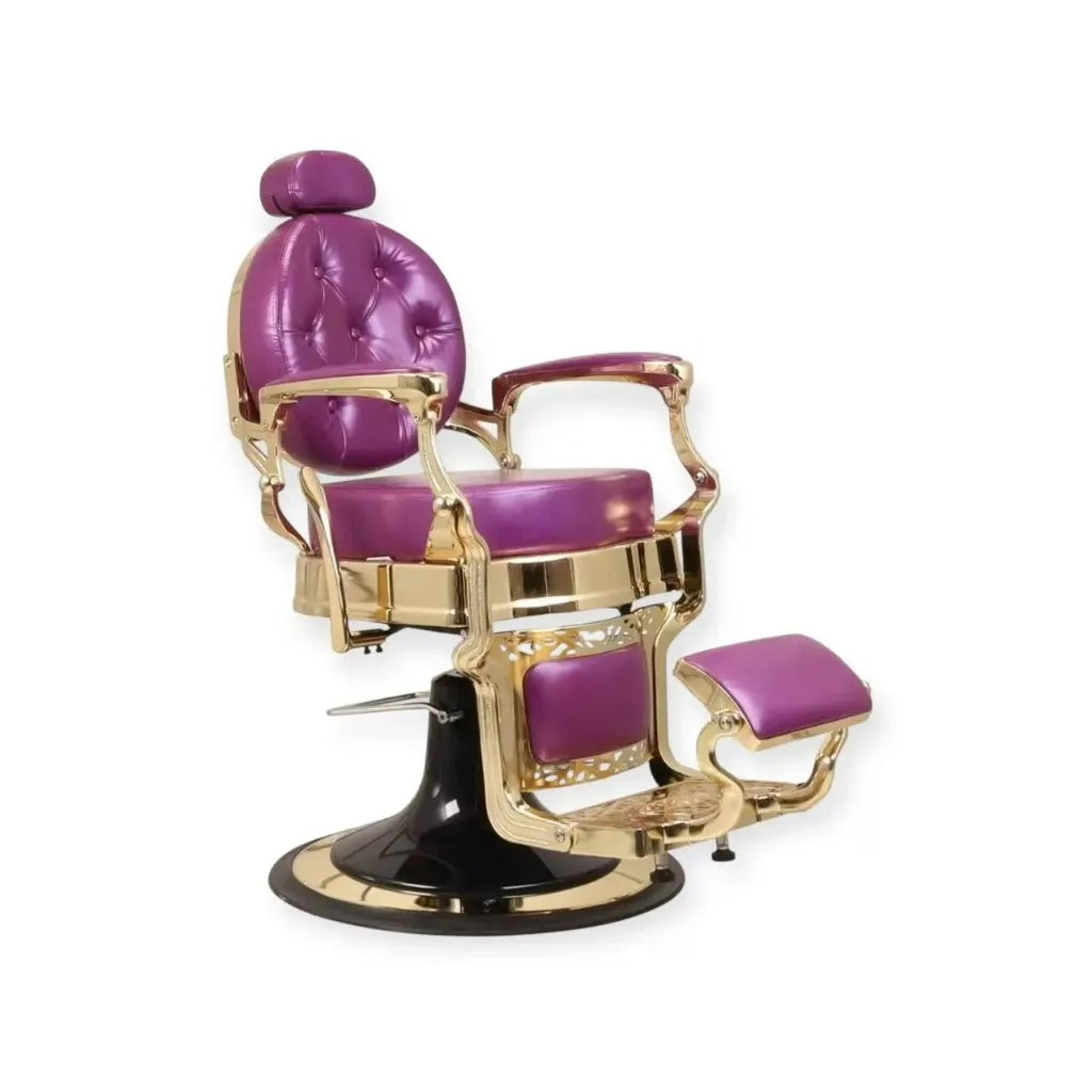 Kappersstoel FR 2530 Goud Chroom Extra Dik Miami Paars