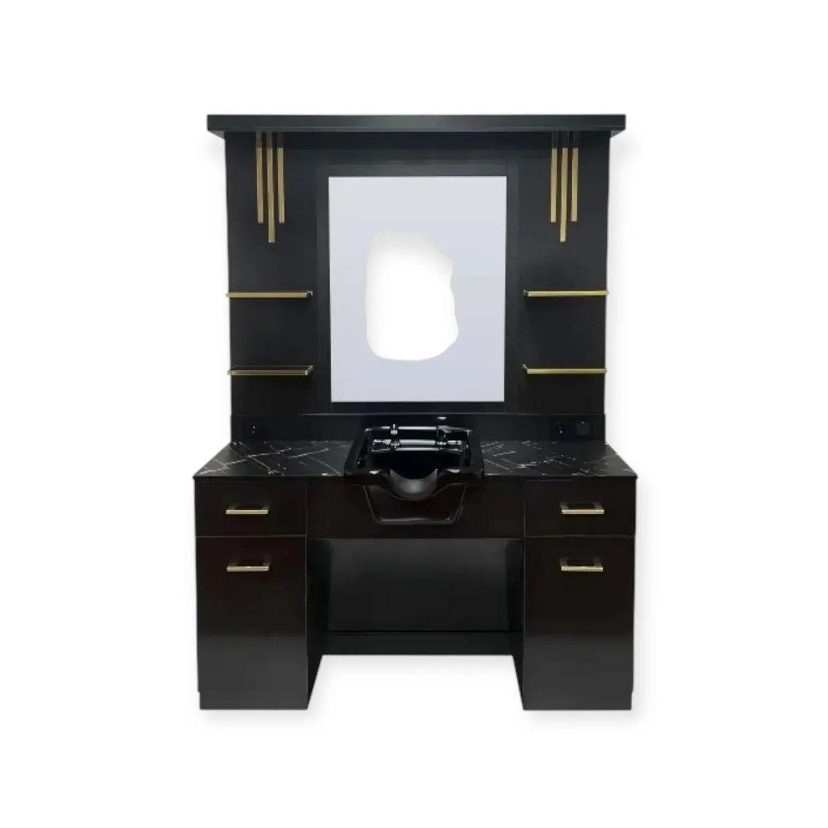 0163 Mirror Station MS 30 B Black & Gold