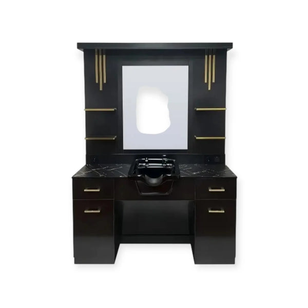 0163 Mirror Station MS 30 B Black & Gold