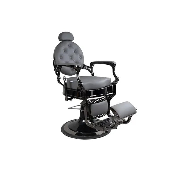 Friseurstuhl FR 58023 A3 Schwarz Chrom New York Grau (034)
