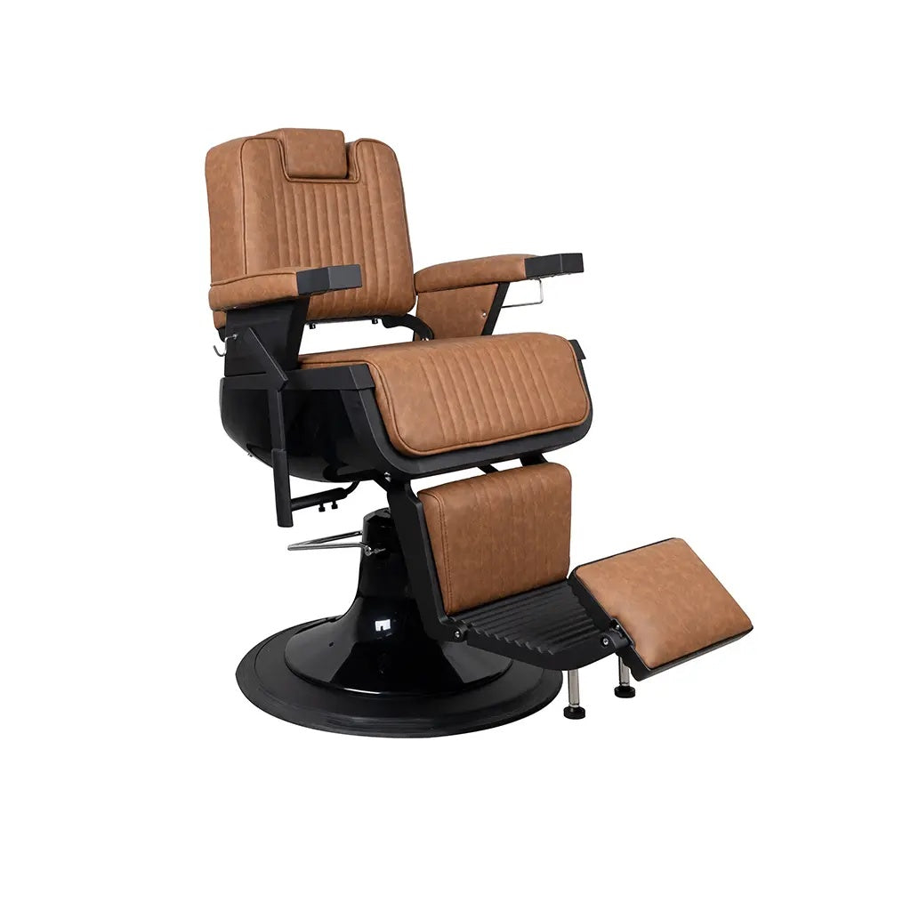Sillón de barbero FR 58007 HC Estructura negra Vilnius Tan (035)
