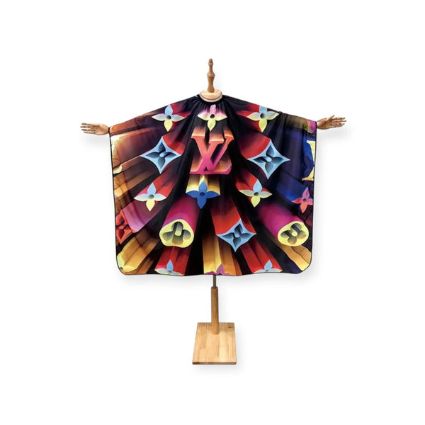 DITA Barber Cape Color Burst Pattern Cutting Cape