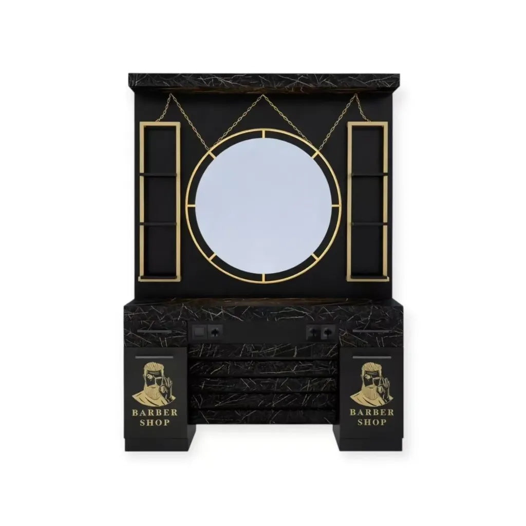 0164 Mirror Station MS 31 Black & Gold