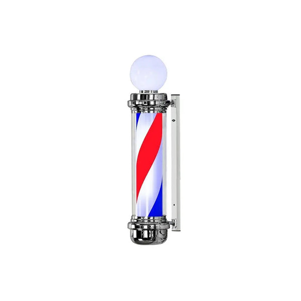 DITA Barber Pole Silver BP 09 170cm LED Rotating Classic Barbershop Sign